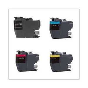 Brother LC3017 (Black, Cyan, Magenta, Yellow) High Yield Color Ink, 4 Pack
