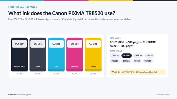 What Ink Does the Canon PIXMA TR8520 Use?
