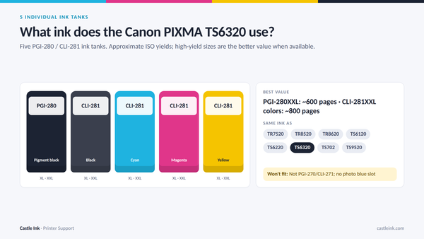 What Ink Does the Canon PIXMA TS6320 Use?