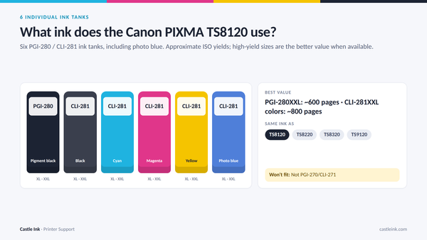 What Ink Does the Canon PIXMA TS8120 Use?