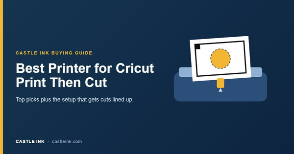 Best printer for Cricut Print Then Cut: printed sheet with sensor marks on a cutting machine