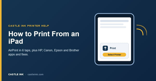 How to print from an iPad: iPad share sheet with the Print and Select Printer options