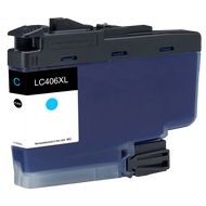 U.S. Remanufactured for Brother LC406XLC High Yield Cyan Ink Cartridge
