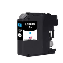 Load image into Gallery viewer, Remanufactured Brother LC103XL Ink Cartridges 4-Pack - cyan cartridge