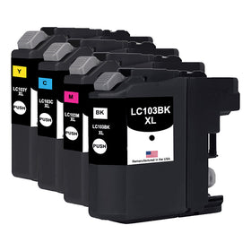Remanufactured Brother LC103 high-yield ink cartridge 4-pack for the MFC-J4410DW
