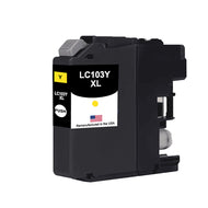 U.S. Remanufactured for Brother LC103XLY High Yield Yellow Ink Cartridge