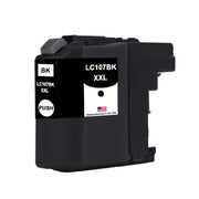 Remanufactured for Brother LC107BK Black Ink Cartridge – Super High-Yield (XXL)