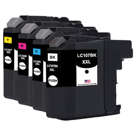 Remanufactured Brother LC107 black and LC105 color super high-yield ink cartridge 4-pack for the MFC-J4410DW