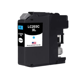 Remanufactured Brother LC203 high-yield cyan ink cartridge for the MFC-J480DW