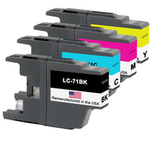 Load image into Gallery viewer, Remanufactured for Brother LC71 Black and 3 Color Combo 4-Pack
