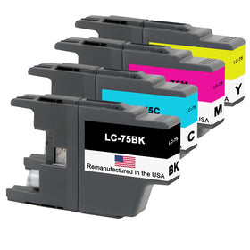 Remanufactured Brother LC75 high-yield ink cartridge 4-pack for the MFC-J435W