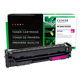 Compatible HP 206X high-yield magenta toner cartridge W2113X with chip for the Color LaserJet Pro M255dw