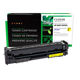 Compatible HP 206X high-yield yellow toner cartridge W2112X with chip for the Color LaserJet Pro M255dw