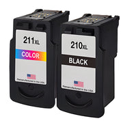 Remanufactured for Canon PG-210XL Black + CL-211XL Color Combo Pack
