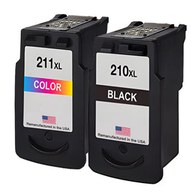 Remanufactured Canon PG-210XL black and CL-211XL color ink cartridge combo pack for the PIXMA MP495