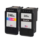 Remanufactured for Canon PG-245XL Black + CL-246XL Color Combo Pack