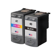 Remanufactured for Canon PG-40 Black + CL-41 Color Combo Pack