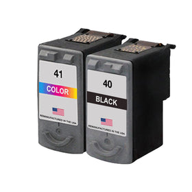Remanufactured Canon PG-40 black and CL-41 color ink combo pack for the PIXMA iP2600