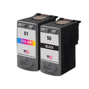 Remanufactured for Canon PG-50 Black + CL-51 Color Combo Pack