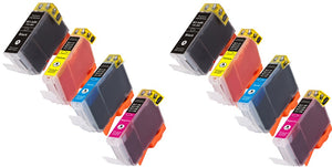 Canon PGI5 & CLI8 Set of 8 Ink Cartridges (PGI5, CLI8C, CLI8M, CLIY)