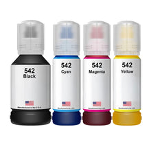 Load image into Gallery viewer, Replacement Ink Bottle for Epson 542 Black 130ml and 3 Color 70ml Combo 4-Pack