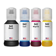 Replacement Ink Bottle for Epson 542 Black 130ml and 3 Color 70ml Combo 4-Pack