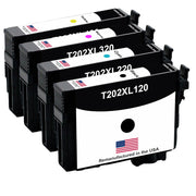 Remanufactured for Epson 202XL Ink Cartridges – High-Yield 4-Pack (Black + Cyan/Magenta/Yellow)
