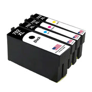 Remanufactured for Epson 702XL Ink Cartridges – High-Yield 4-Pack (Black + Cyan/Magenta/Yellow)