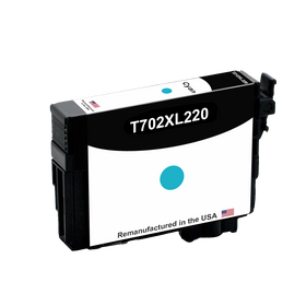Remanufactured Epson 702XL cyan ink cartridge T702XL220 for the WorkForce Pro WF-3720