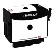U.S. Remanufactured for Epson T802XL High Yield Black Ink Cartridge, T802XL120