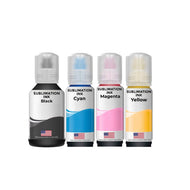 Replacement 140ml Black 70ml Color Sublimation Ink Bottle 4 Pack Compatible with Epson Supertank Printers for 502/512/522 Bottles (Copy)