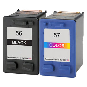 Remanufactured HP 56 black and HP 57 tri-color ink combo pack for the Photosmart 7760