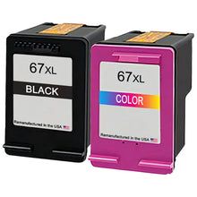 Load image into Gallery viewer, Remanufactured HP 67XL ink cartridge – 2-pack: black and tri-color