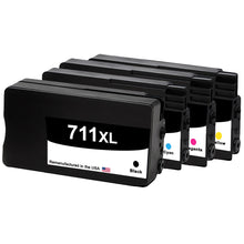 Load image into Gallery viewer, Remanufactured for HP 711XL 80-ml Black / 711 29-ml 3 Color Ink Cartridge Combo Pack New Chip