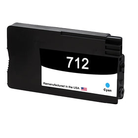 Remanufactured HP 712 cyan 29 ml ink cartridge 3ED67A for the DesignJet T210