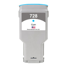Load image into Gallery viewer, Remanufactured HP 728 300 ml Ink Cartridges 4-color pack - cyan cartridge
