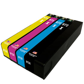 Castle Ink remanufactured HP 972X black and color 4-pack