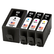 Remanufactured for HP 920XL Black + Cyan/Magenta/Yellow 4-Pack