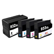 Remanufactured for HP 932XL Black + HP 933XL Cyan/Magenta/Yellow 4-Pack (OEM Chip)