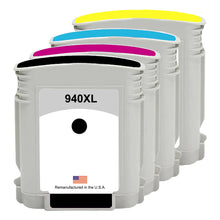 Load image into Gallery viewer, Remanufactured for HP 940XL Black and 3 Color Ink Cartridge Combo Pack