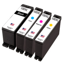 Load image into Gallery viewer, Compatible Lexmark 100XL Ink Cartridges 4-Pack - full pack