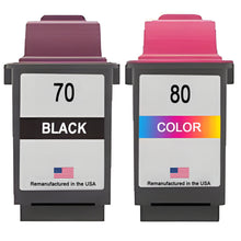 Load image into Gallery viewer, Remanufactured for Lexmark 70 Black and Lexmark 80 Color Combo Pack