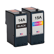 Load image into Gallery viewer, Remanufactured for Lexmark 14A Black and Lexmark 15A Color Combo Pack