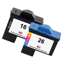 Load image into Gallery viewer, Remanufactured for Lexmark 16 Black and Lexmark 26 Color Combo Pack