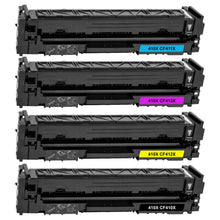 Load image into Gallery viewer, Compatible HP 410X toner cartridge – 4-pack: black, cyan, magenta, yellow