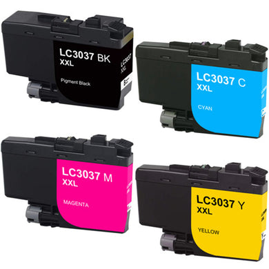 Brother LC3037 Black, Cyan, Magenta, Yellow Super High Yield Ink-4 Pack