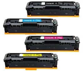 Compatible Canon 054H Set of 4 Toner Cartridges: 1 Each of Black, Cyan, Magenta, Yellow