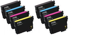 Epson T212XL High Yield Black/Cyan/Magenta/Yellow Ink Cartridges - 8/Pack (T212XL-BCS)