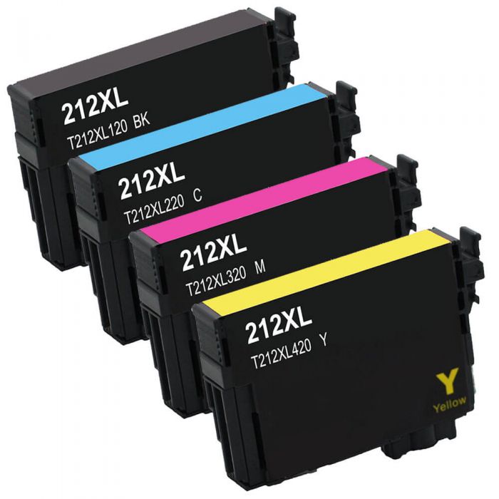 Epson T212XL High Yield Black/Cyan/Magenta/Yellow Ink Cartridges - 4/Pack (T212XL-BCS)