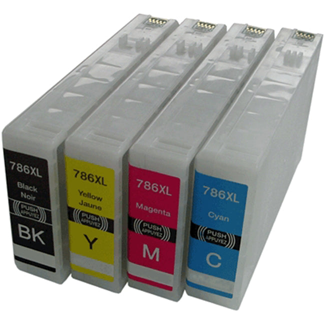 Epson T786XL High Yield Black/Cyan/Magenta/Yellow Ink Cartridge 4/Pack (T786XL-BCS)